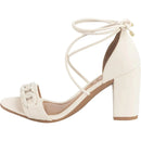 Sandália Amarração Salto Grosso Alto Blogueira Moda Corrente