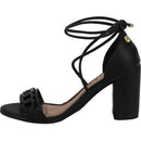 Sandália Amarração Salto Grosso Alto Blogueira Moda Corrente