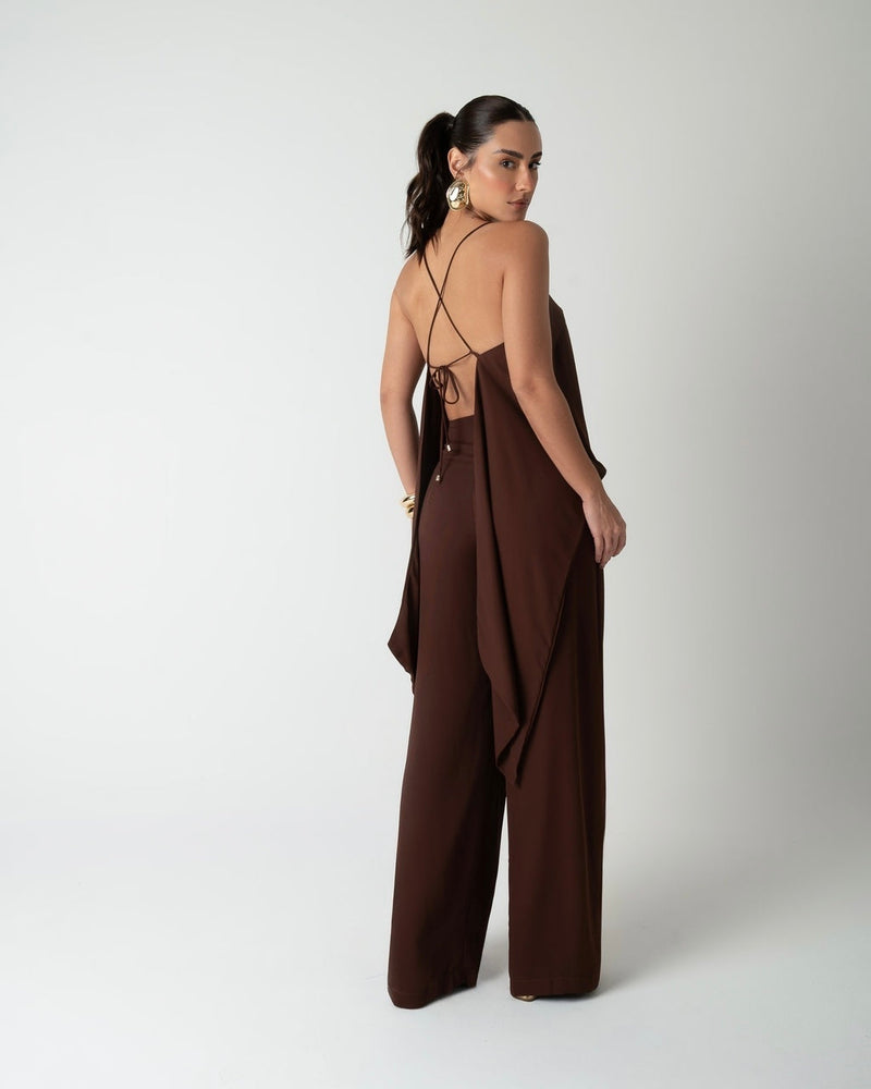 CONJUNTO CHIFFON DALLA MARROM