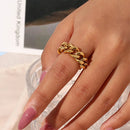 Anel Ajustável Elos Banhado a Ouro 18K