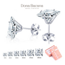 Kit com 12 Brincos Ponto de Luz Zircônia Branca