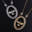 Colar Religioso Medalha Divino Espírito Santo com Zircônias