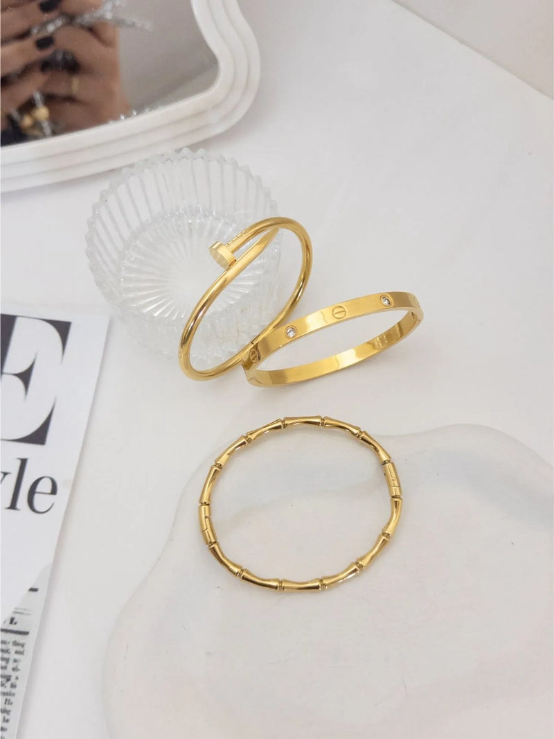 Kit Bracelete Carti + Bamboo + Prego Prata (Não Fica Escuro)