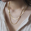 Kit Promocional Colar Duplo (Malha e Cordão Baiano) + Brinco Argola Torcida Banhados a Ouro 18K