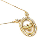 Colar Religioso Medalha Divino Espírito Santo com Zircônias