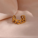 Anel Ajustável Elos Banhado a Ouro 18K