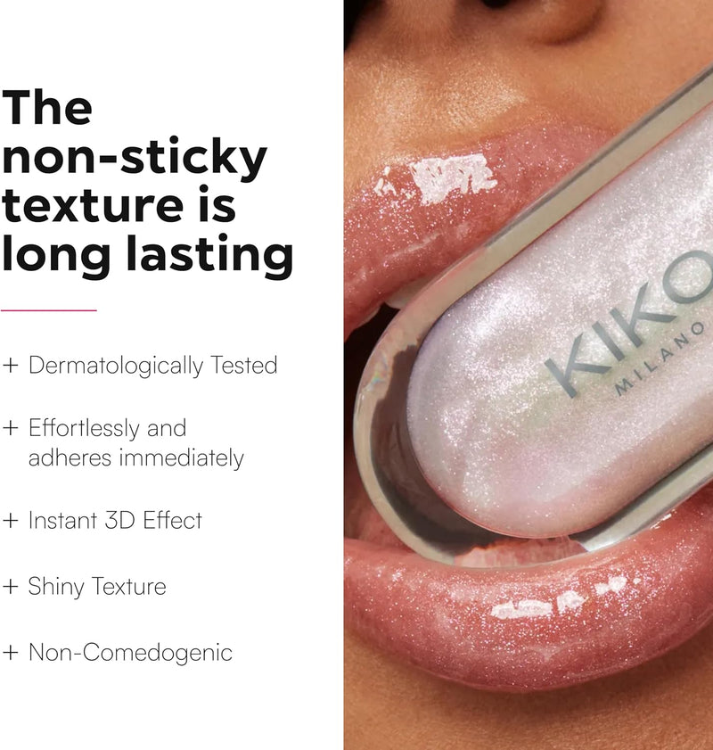 KIKO MILANO, 3D Hydra Lipgloss, Gloss Hidratante Para Os Lábios, Com Efeito 3D, Fórmula Com Extrato de Bidens