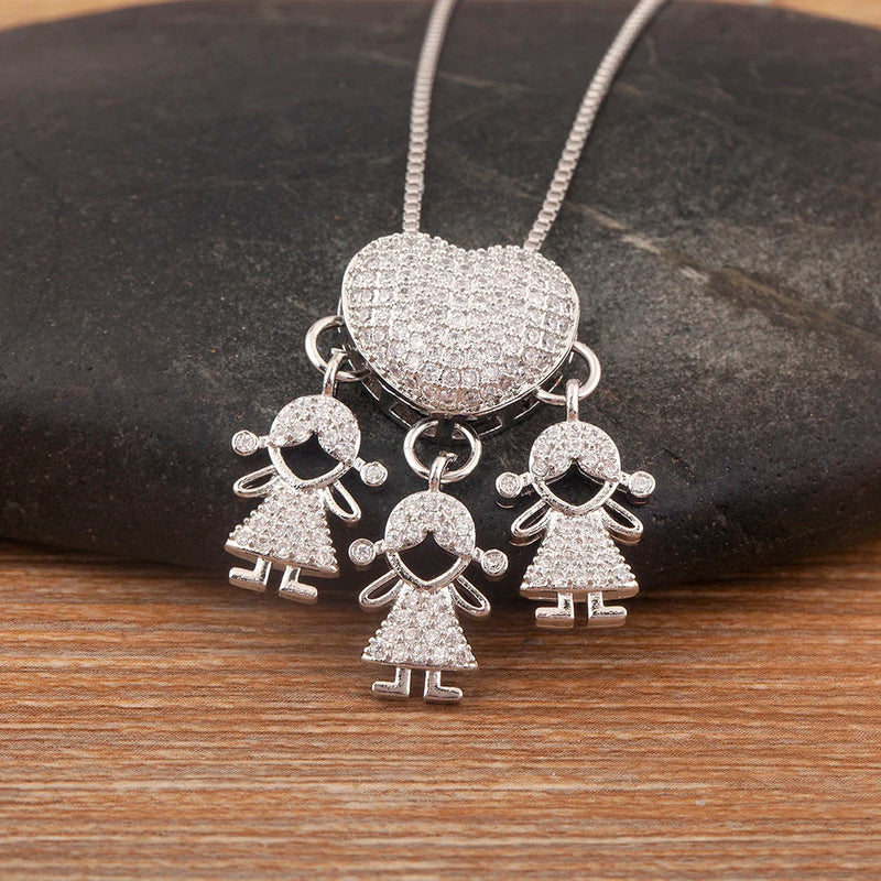 Colar Amor de Mãe Prateado - 1 a 5 pingentes