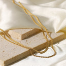 Colar Duplo Malha + Cordão Baiano Banhado a Ouro 18K