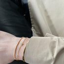 Pulseira com Letra em Zircônia em Prata 925 + Banho de Ouro 18k