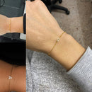 Pulseira com Letra em Zircônia em Prata 925 + Banho de Ouro 18k