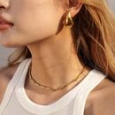 Brinco Gota Elegante Banhado a Ouro 18K