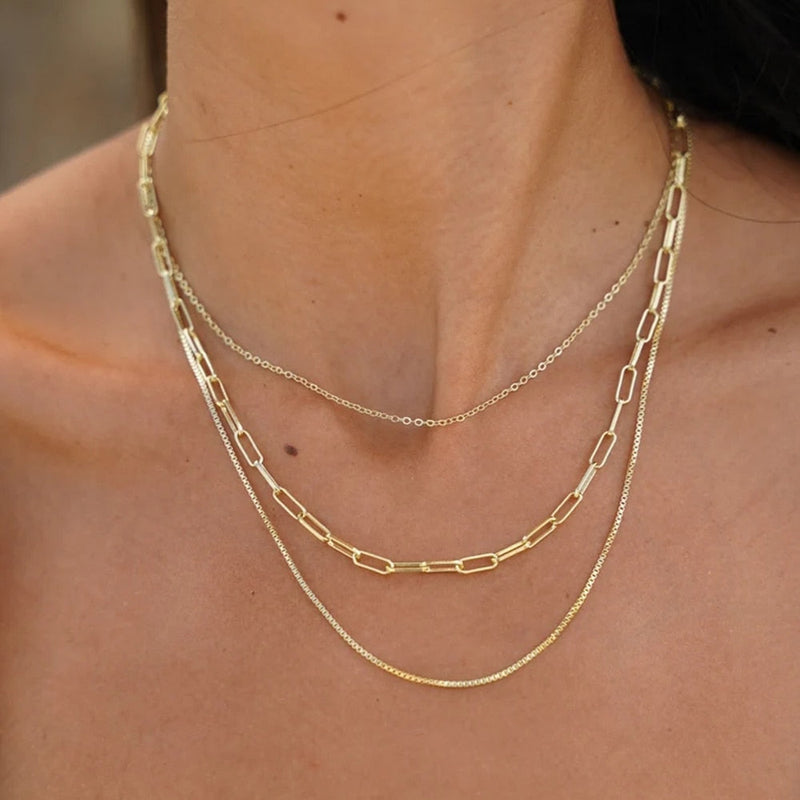 Colar Triplo Delicado Banhado a Ouro 18K