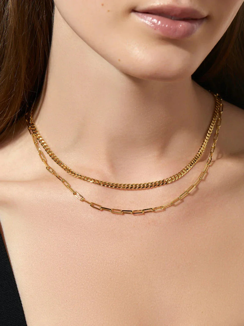 Colar Duplo Elo Groumet + Cartier Delicados
