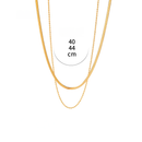 Colar Duplo Malha + Cordão Baiano Banhado a Ouro 18K