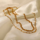 Colar Duplo Elo Groumet + Cartier Delicados