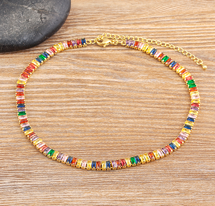 Choker Riviera Baguete Colorida