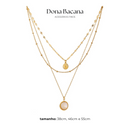 Colar Triplo com Pendente Pérola Banhado a Ouro 18K