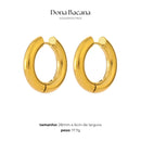 Brinco Argola Fecho Clássico Banhado a Ouro 18K