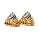 Brinco Trançado Triangular Maximalista com Mix de Banhos