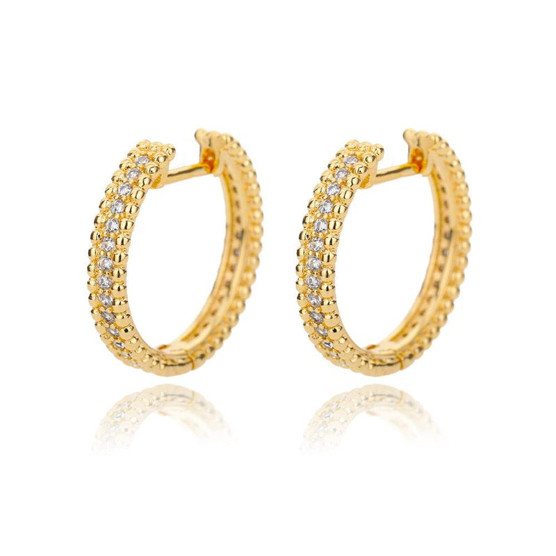 Brinco Argola Cravejada com Zircônias