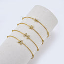 Pulseira com Letra em Zircônia em Prata 925 + Banho de Ouro 18k