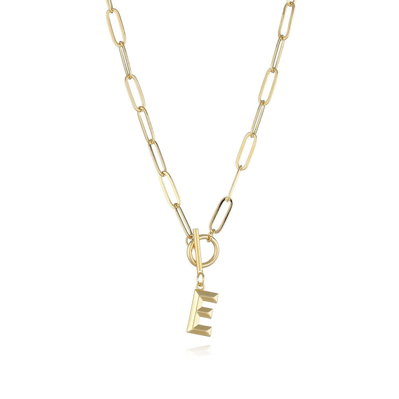 Colar de Letra Inicial com Corrente elos banhado a ouro 18K