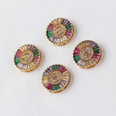 Colar Medalha Inicial com Zircônias Coloridas