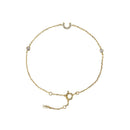 Pulseira com Letra em Zircônia em Prata 925 + Banho de Ouro 18k