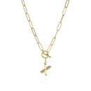 Colar de Letra Inicial com Corrente elos banhado a ouro 18K