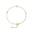 Pulseira com Letra em Zircônia em Prata 925 + Banho de Ouro 18k