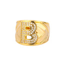 Anel Ajustável Maxi Inicias de A-Z com Zircônias