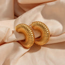 Brinco Argola Caracol Banhado a Ouro 18K