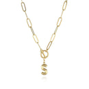 Colar de Letra Inicial com Corrente elos banhado a ouro 18K