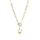 Colar de Letra Inicial com Corrente elos banhado a ouro 18K