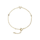 Pulseira com Letra em Zircônia em Prata 925 + Banho de Ouro 18k