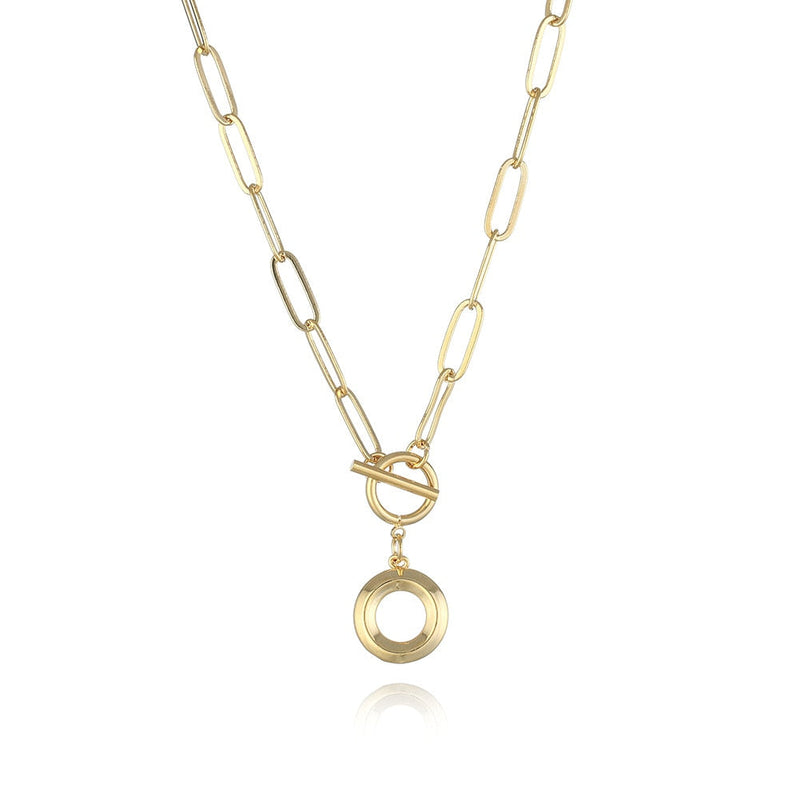 Colar de Letra Inicial com Corrente elos banhado a ouro 18K