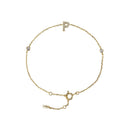 Pulseira com Letra em Zircônia em Prata 925 + Banho de Ouro 18k