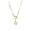 Colar de Letra Inicial com Corrente elos banhado a ouro 18K