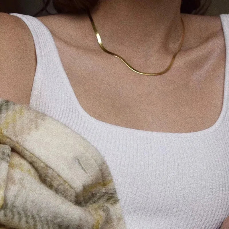 Colar Malha Trançado Banhado a Ouro 18K