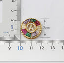 Colar Medalha Inicial com Zircônias Coloridas