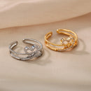 Anel Ajustável Dona de Coração com Zircônia