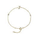 Pulseira com Letra em Zircônia em Prata 925 + Banho de Ouro 18k