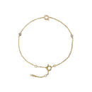 Pulseira com Letra em Zircônia em Prata 925 + Banho de Ouro 18k