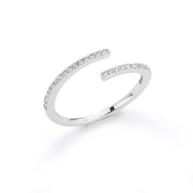 Anéis Ajustáveis Minimalistas e Delicados com Zircônias