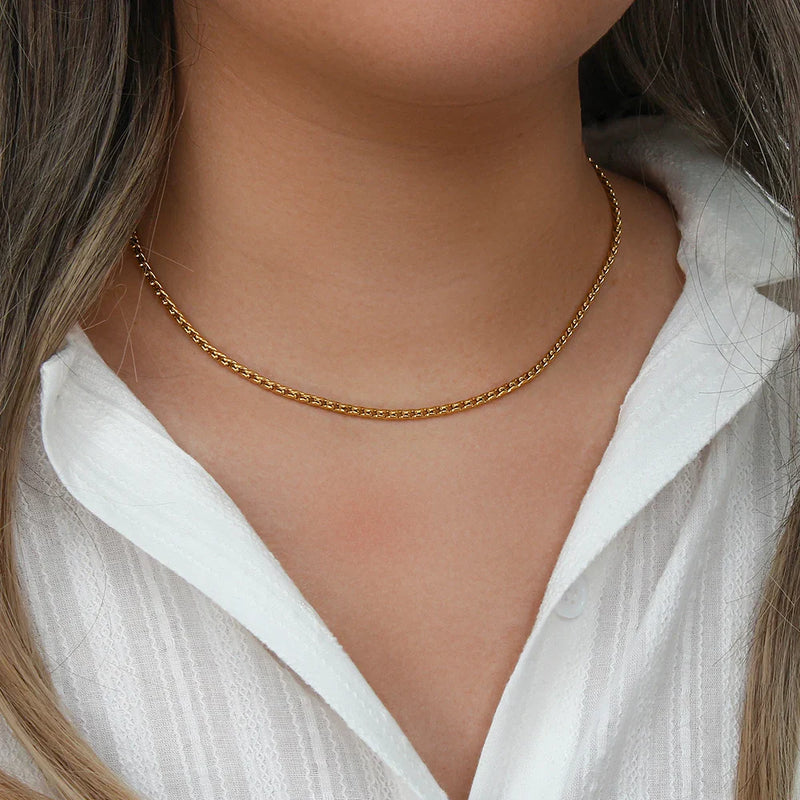 Colar Anelise Trama média Banhado a Ouro 18K