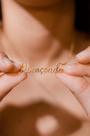 Colar Abençoada Banhado a Ouro 18K