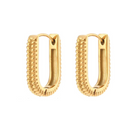 Brinco Argola U Trançada Banhado a Ouro 18K