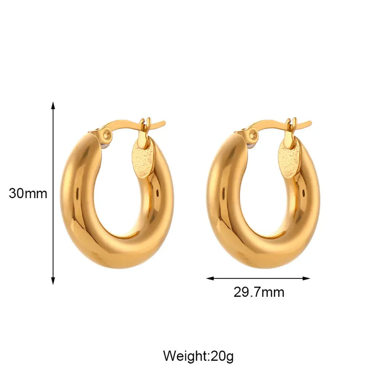 Brinco Argola Clássica Fecho Vintage Banhado a Ouro 18K