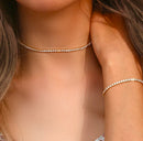 Choker Riviera com Zircônias Banhado a Ouro 14K